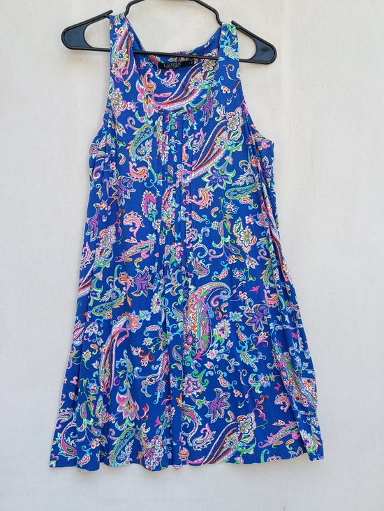 Lauren Ralph Lauren Dresses & Skirts - Lauren Ralph Lauren Royal Blue Paisley Midi Dress with Pink & Green Accents